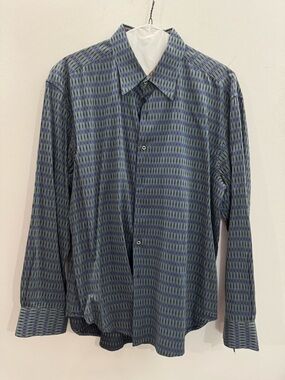 Robert Graham Men's Patterned Long-Sleeve Shirt in Blue-Green